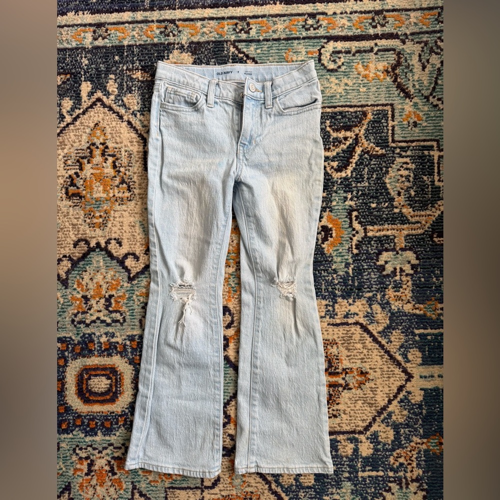 Old Navy Girls Light Blue Flare Jeans 8
